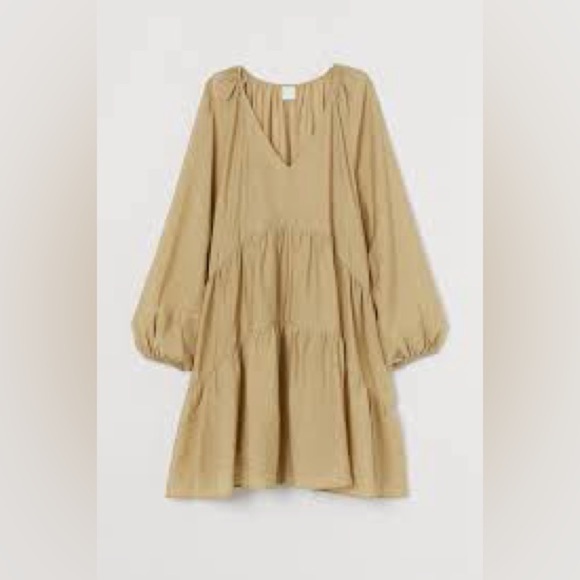 ❤️H&M Elegant Tan Dress M - Picture 1 of 12